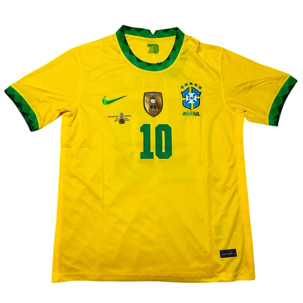 2020/21 Brazil copa America final home kit. Neymar Jr soccer football jersey.